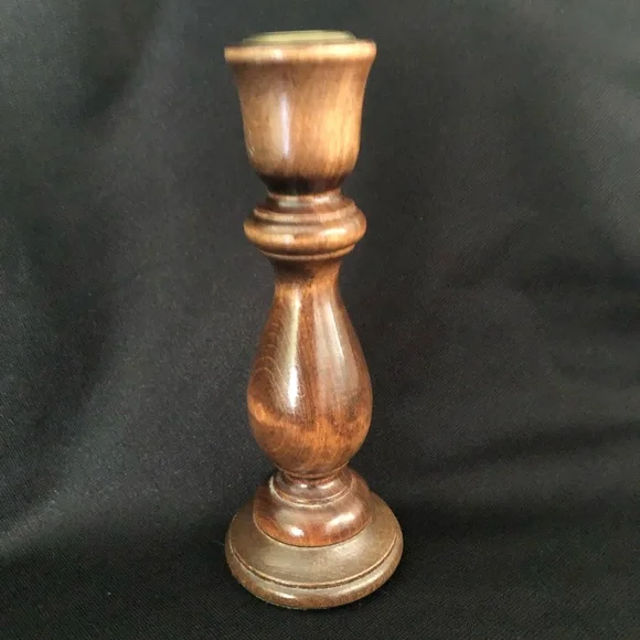 Vintage Wooden Taper Candle Holder 6 1/2” - Picture 4 of 4